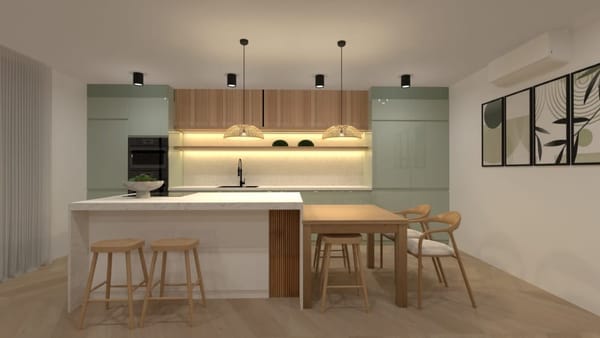Kitchen designed with Planner 5D kitchen designer