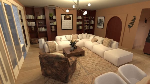 sala com sofá de canto