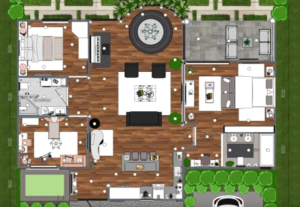 3D floor plan created with Planner 5D